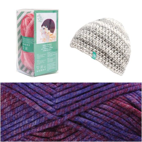 1pc pourpre crochet tricot chapeau cap kit fait à la main pour les débutants les enfants de l'artisa sku-133034