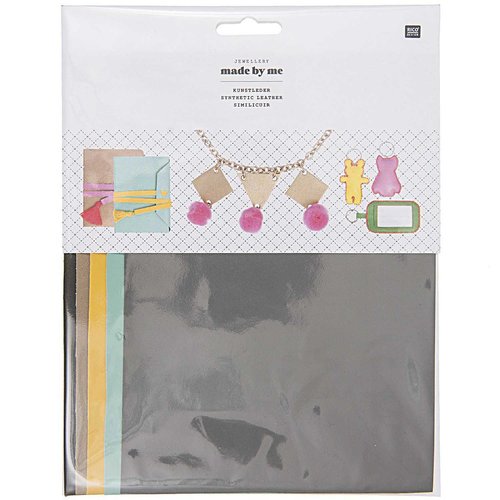 5pcs mode de mélange de couleur synthétique simili cuir végétalien ensemble de draps kit d'artisanat sku-133039