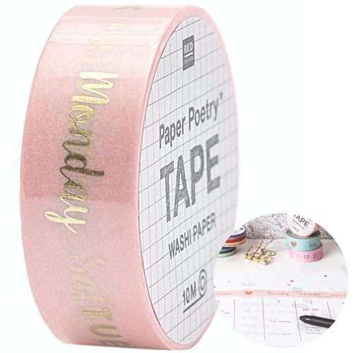 1pc semaine washi ruban de papier de calligraphie agenda personnalisé balle de journal planificateur sku-133075