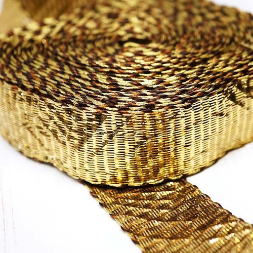 1m de 1 1 mètres de l'or plat gravé en métal ruban de tissu de garniture de broderie à la main en de sku-133724