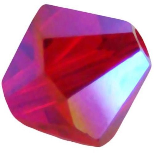 24pcs light siam aurore boréale ab satin 227absatin xilion bicone verre de cristaux rouges swarovski sku-136997