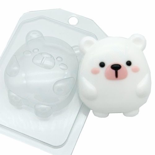 1pc dessins kawaii bébé animaux ours en plastique de savon la fabrication du chocolat de gypse moule sku-78011