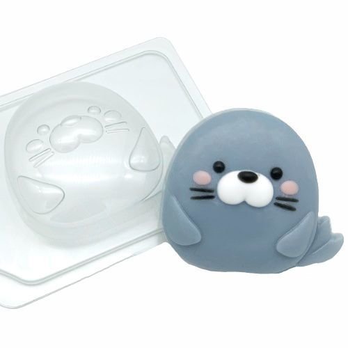 1pc dessins kawaii animaux bébé lion de mer sceau en plastique de savon la fabrication du chocolat d sku-78015