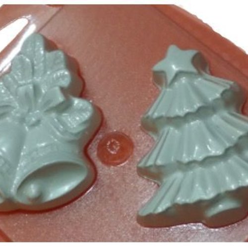 1pc arbre de noël jingle bell ornement de en plastique fabrication de savon de cire chocolat gypse f sku-199479
