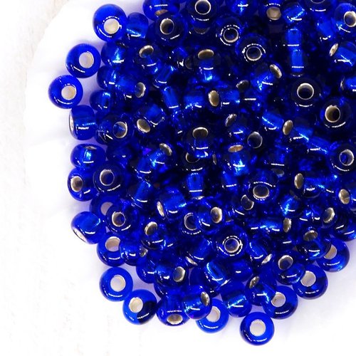 20g bleu saphir argent bordée de preciosa de semences de perles de rocaille entretoise de de tchèque sku-130576