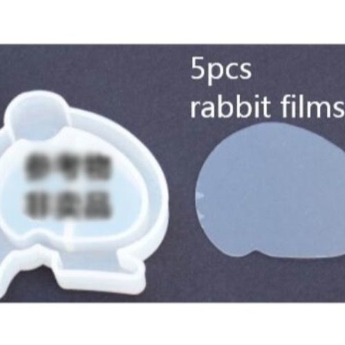 5pcs lapin bunny film animal de crosse en plastique pour la 3d en silicone liquide shaker uv résine  sku-245536