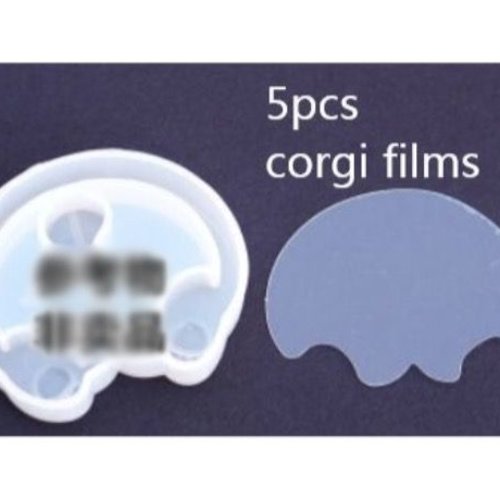 5pcs corgi chien film animal de crosse en plastique pour la 3d en silicone liquide shaker uv résine  sku-245525