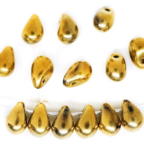 40pcs crystal metallic or petite larme perles de de verre tchèque 4mm x 6mm sku-135330