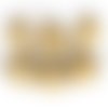 8pcs picasso brun rayé blanc patine argentée rustique de larme perles de verre tchèque 11mm x 9mm sku-250163