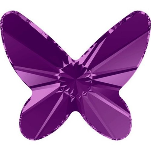 4pcs améthyste 204 papillon dos plat en verre de cristaux violet 2854 swarovski elements de la colle sku-146331