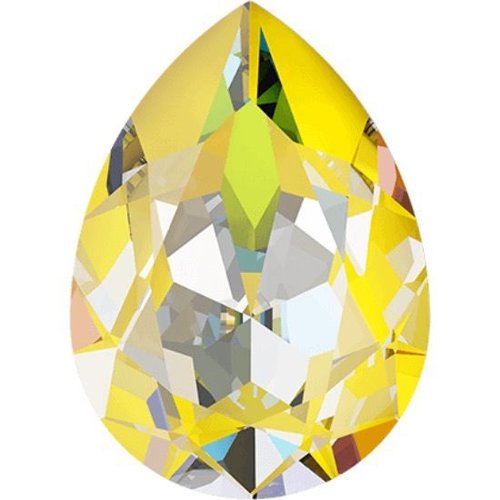 2pcs cristal soleil delite 001l141d poire pierre de fantaisie en verre de cristaux jaune en forme de sku-146303