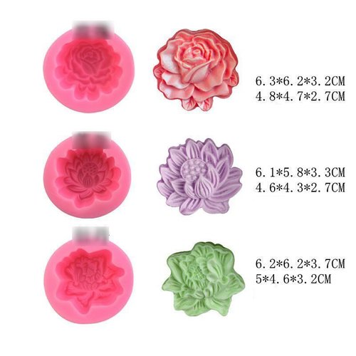 Fleur de Lotus Silicone Bougie Moule Gypse Silicone Moule Gâteau Chocolat Moule