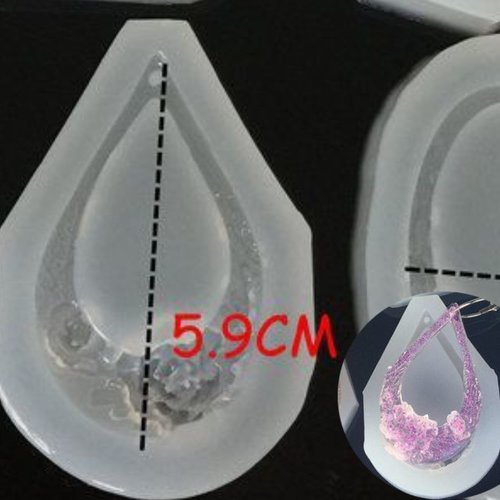 Boucles d'oreilles larme 3d silicone de bijoux pendentif époxy cire gelée de bougie moule résine uv  sku-79182