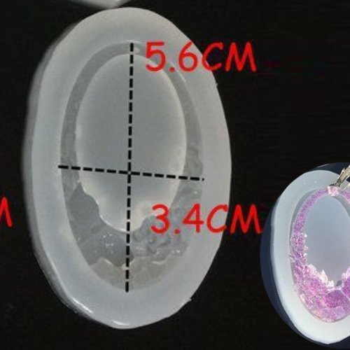 Boucles d'oreilles ovales 3d silicone de bijoux pendentif époxy cire gelée de bougie moule résine uv sku-79183