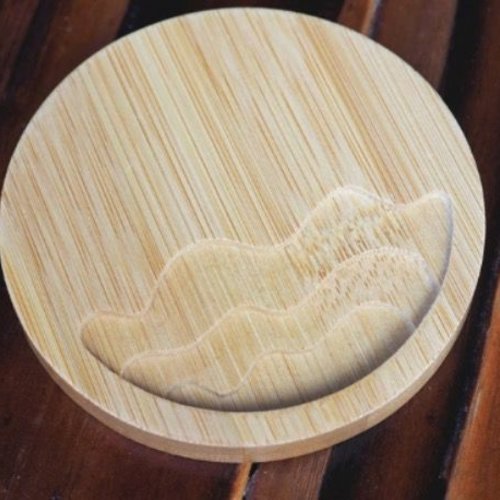 1pc ronde 2 vague de l'océan coaster en bois outil de base pour la décoration de la maison coupe du  sku-248943