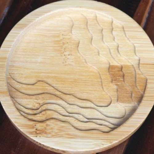 1pc ronde 3 vague de l'océan coaster en bois outil de base pour la décoration de la maison coupe du  sku-248944