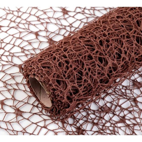 4m café brun toile d'araignée net sur un rouleau largeur 48cm de l'artisanat du ruban de la dentelle sku-60982