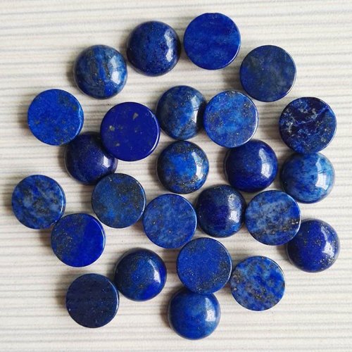 5pcs bleu de lapis-lazuli en forme de dôme rond dos plat pierre naturelle focal cabochon de bohème b sku-254952