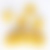 16pcs picasso blanc brun clochette d'or perles de bouchons de fleur en verre tchèque 6mm x 8mm sku-248788