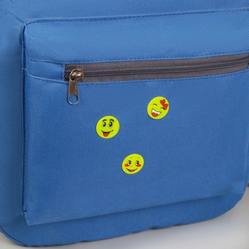 Sourire emoji réfléchissant autocollant de randonnée sacs à dos camping sac à dos aventure d = 2 cm  sku-254437