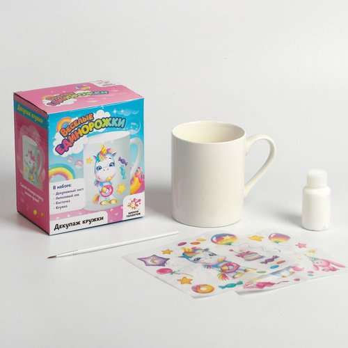 Licorne mug kit de bricolage découpage de la créativité ensemble collage de papier l'art fait à la m sku-254081