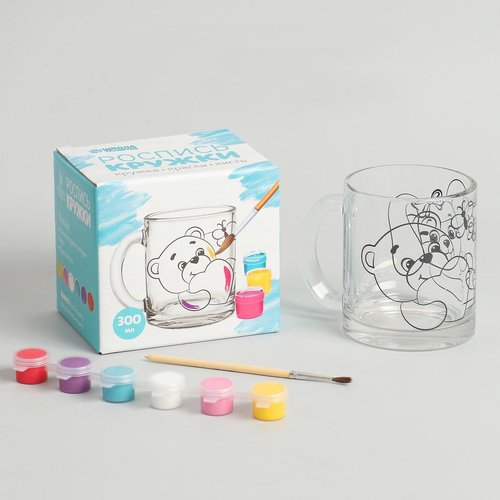 Ours avec du miel tasse de bricolage kit de peinture idées de cadeaux de coloriage design transparen sku-254084