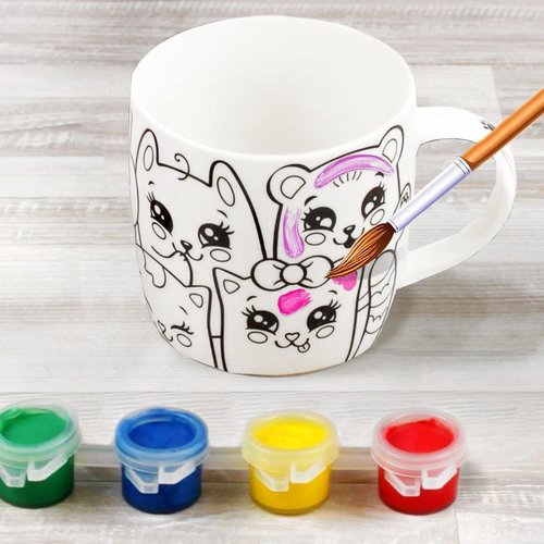 Les chats tasses kit de bricolage de peinture mug cadeau de la décoration de coloration de la concep sku-254243