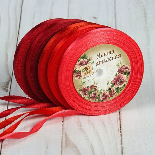 5pcs rubans de satin rouge ensemble décoration-cadeaux des appliques à coudre accessoires cheveux de sku-253974
