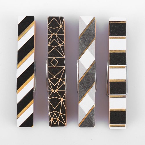 Noir modèles de pinces à linge décoratives en relief épingles à scrapbooking peg clips en bois titul sku-253843