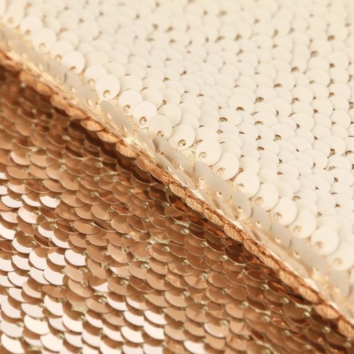 Le lait d'or réversible paillettes tissu pour patchwork double face des des décorations de noël de l sku-253815