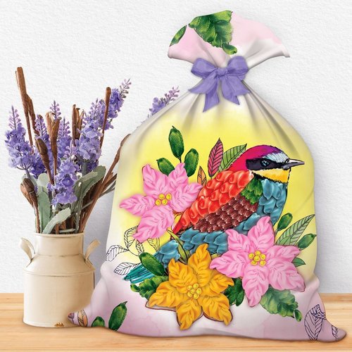 Oiseau ruban broderie sac de kit de bricolage de la fleur de des kits de décoration maison art de 3d sku-254504