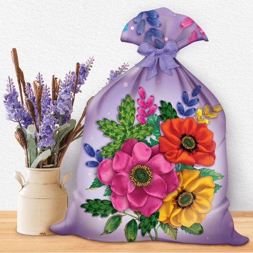 Fleurs de ruban broderie sac de kit de bricolage de la fleur de des kits de décoration maison art de sku-254505