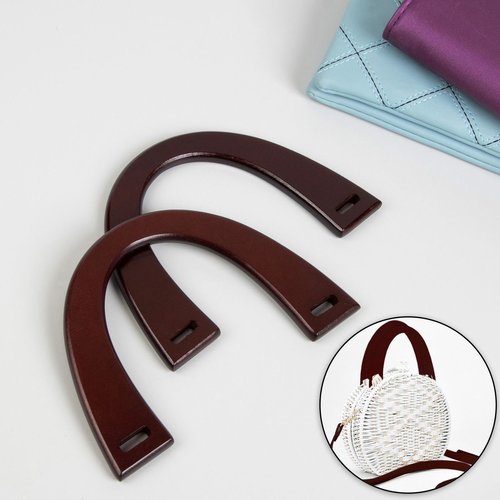 2pcs brun ovale en bois poignées de sac à main fournitures de couture sac en bandoulière sac sac de  sku-254091