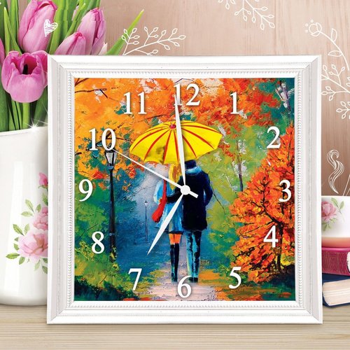 Couple dans l'amour les amoureux de l'horloge de la peinture par numéro kit de bricolage de l'artisa sku-254186