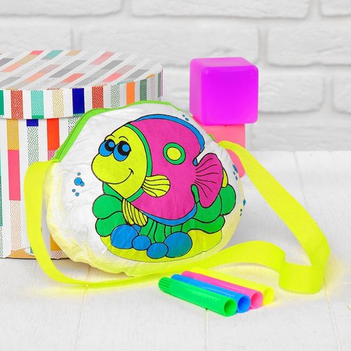 Poisson sac de coloriage kit de bricolage de créativité de définir de textile les enfants des fourni sku-254500
