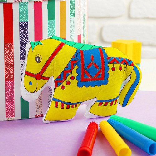 Le jouet cheval à colorier kit de bricolage coloriage jeu textile les enfants de peinture de l'artis sku-254474