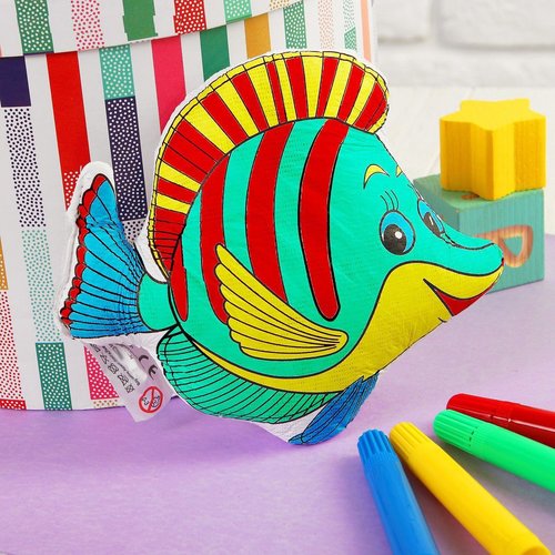 Poisson jouet coloriage kit de bricolage jeu textile les enfants de peinture de l'artisanat des four sku-254475