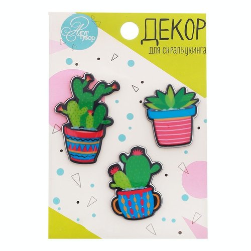 Cactus succulentes acrylique scrapbooking décoratif en plastique applique les patchs les enfants de  sku-254000