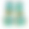4pcs picasso bleu turquoise en soie opale rayé de la pierre de lune ancre nautique de la mer rectang sku-249239