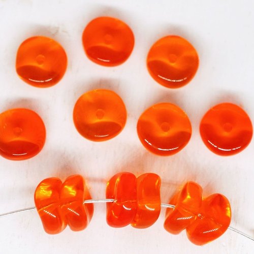 20pcs cristal de la jacinthe d'orange clair appartement d'un trou de la rondelle disque de perles ro sku-250252