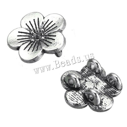 8pcs argent antique connecteur fleur plaqué 2/2 boucle en métal conclusions charms en 14mm x 13mm x  sku-255775