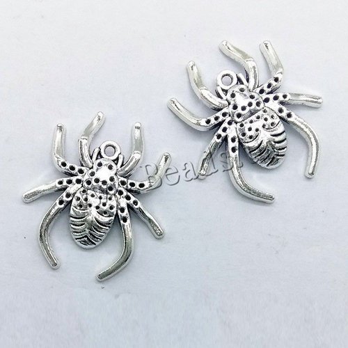 6pcs argent animal pendentifs araignée de métal conclusions charms en 29mm x 26mm x 2mm sku-255777