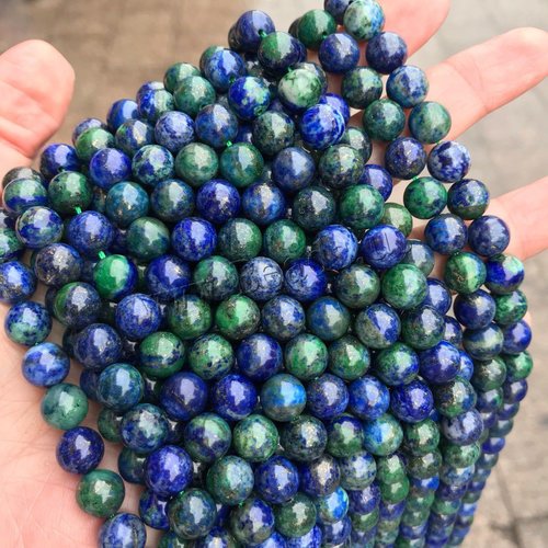 25pcs bleu foncé vert de la pierre naturelle lisse ronde perles de de lapis-lazuli 4mm sku-255902
