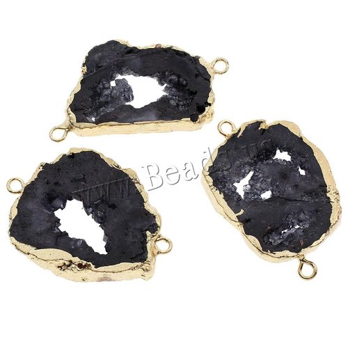 1pc noir cristal d'or de la tranche druzy géode de glace quartz agate de pierre naturelle plaqué foc sku-254930