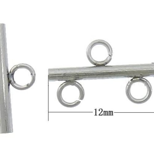 4pcs en acier inoxydable connecteur claps 1/2 boucle en fixation bracelet cordon collier en métal co sku-254566