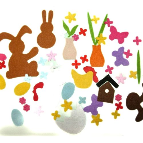 60 pcs kit de bricolage 60 mélange de printemps des animaux en feutre décor à la maison les enfants  sku-253446