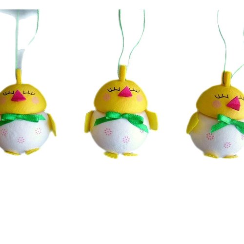 3pcs kit de bricolage 3 de pâques poulet poussin la décoration de de la maison des enfants des éco-c sku-253451