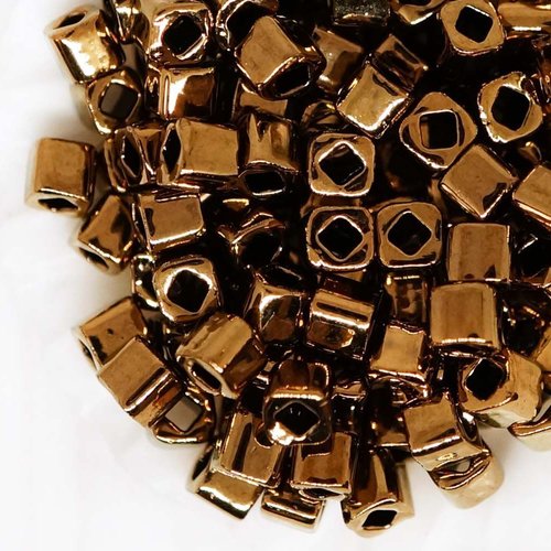 10g de bronze métallisé cube de verre japonais perles de rocaille toho 3mm tc-03-221 3mm sku-259130