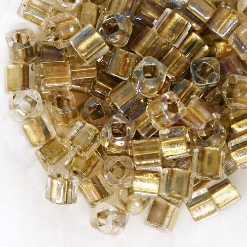 10g à l'intérieur de couleur cristal d'or bordée de cube de verre japonais perles de rocaille toho 3 sku-259131