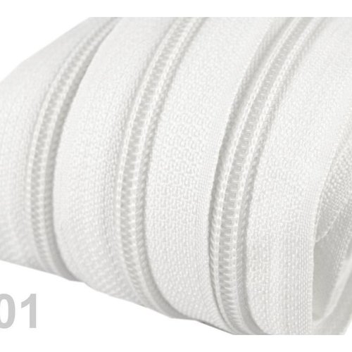 5m blanc continue fermeture à glissière en nylon 5mm pour pol curseurs organisateur de sac sac de no sku-58260